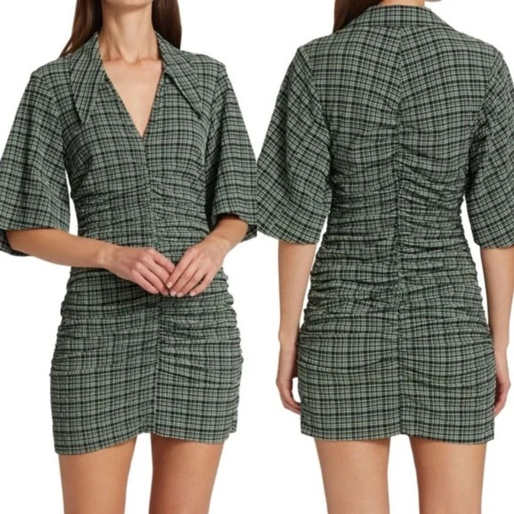 GANNI stretch Seersucker Dress